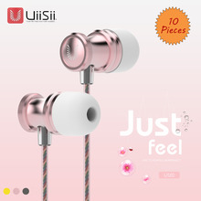 2016 Lot 10 3.5mm UiiSii US80 Earphone with Microphone Cute Auriculare Stereo Earbud for PC Computer Mobile Phone iPhone Samsung
