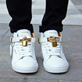2016 new design superstar men red bottom high top casual shoes couple Mosaic lock and pendants