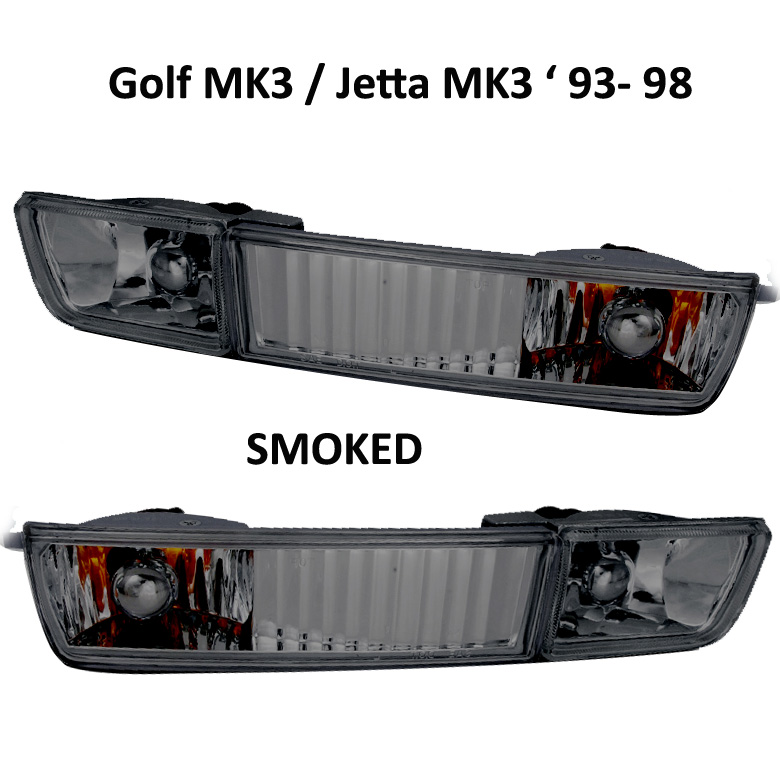 VW Golf Jetta 3 MK3 III Clear Black CABRIO Euro Front Bumper Turn