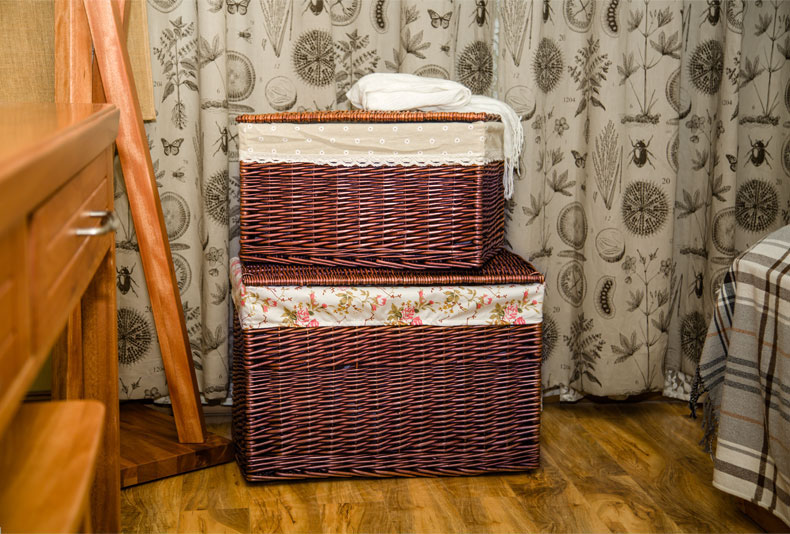 XXL Handwoven Haushalt Korb Lagerung Korb mit deckel Große Wäsche Korb