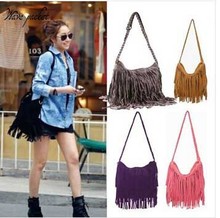 2015 Hot Sale Tassel Women Leather Handbags Cross Body Shoulder Bags Fashion Messenger Bags Suede Fringe