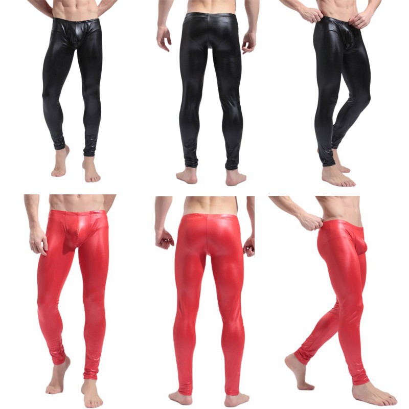 Skinny-Wet-Look-Mens-Athletic-Long-Pants-Compression-Mens-Sport-Tights-Leggings-Trousers