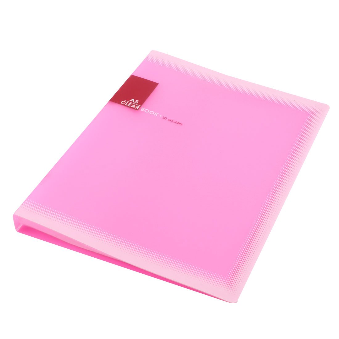 Plastic A5 Paper 20 Pockets File Document Folder Holder, Pink