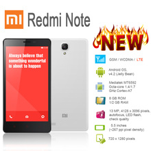 Xiaomi Redmi Note Original New Mobile Phone MTK6592 Octa Core 5 5 1280x720 2GB RAM 8GB
