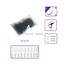 C Curl Silk Individual False Eyelashes 0.15/0.20/0.25mm(Thickness) 6/8/10/12/14mm(Length) Eyelashes Extension 1g/pack