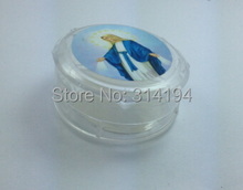 Catholic rosary necklace plastic round box