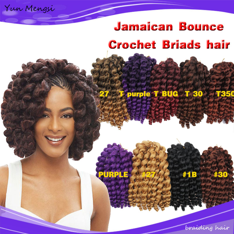 Jamaïcain Rebond Crochet cheveux 10 pouces Baguette Curl tresses boîte hair20strands/pack crépus bouclés extensions
