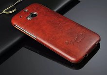 New Brand Original 100 Genuine Leather Vertical Flip Cover Case for HTC One M8 Oil Wax