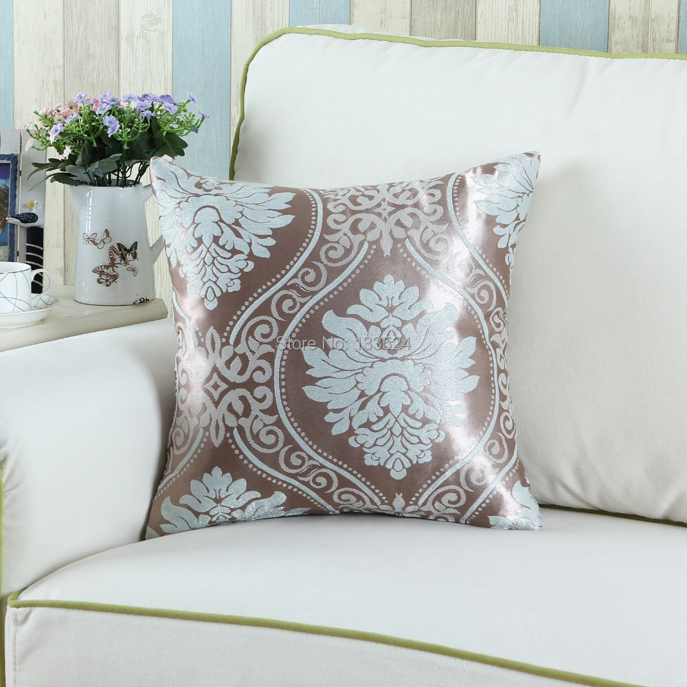Decorative Pillows Shell Cushion Covers Modern Floral Cameo Brown Ground Blue Fox Design Home ...