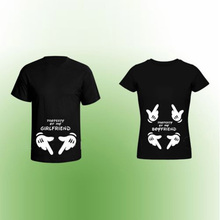 Couple Tee Property Of My Boyfriend/Girlfriend Lovers T Shirt Funny Cartoon Letter Print T-Shirts For Women&Men T-shirt T-F11642