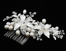 12pcs/lot Floral Design Crystal Hair Comb