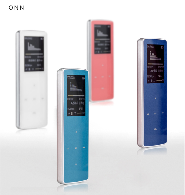 ONN W6 professional MP3 Bluetooth Music Player 8GB storage and 1.8 Inch Screen 60h Sports MP3 high quality lossless Recorder