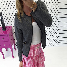 New Fashion Women Cardigans Long Sleeve Jackets Short Coat 2016 Autumn Winter Tartan Zipper Pockets Suit Jacket Female Outwear