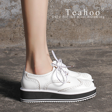 Full Season Oxfords Europe Fashion Platform Shoes Woman Flats Casual Women s Oxfords Round Toe Brogue