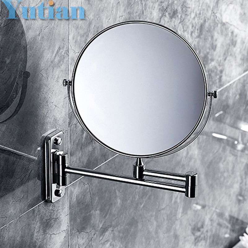 2014 Oral Hygiene Shaving Bathroom Mirror Wall Mounted Stainless Steel 8 Inch Double Cosmetic Mirror(1:1 And 1:3) free Shipping