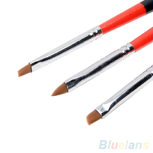 1 Set 3 pcs UV Gel Acrylic Nail Art Brush Painting Drawing Nail Pens 4DT7