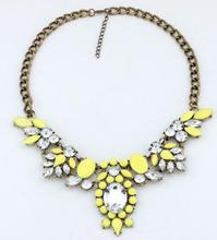 2014 New Fashion Hotselling Luxury Color Stone Brand Girls Jewelry Pendants Chokers Statement Necklace Women Jewelry