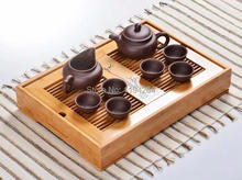 Slatted Box High Quality Bamboo Gongfu Tea Serving Tray 27 17cm
