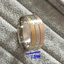 Large 12mm the lord of the gold rings men women 316L Titanium gold rose gold silver