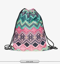 2015 New Fashion Escolar Backpack 3D Print Weed Softback Women Mochila Feminina Harajuku Drawstring Bag Unisex