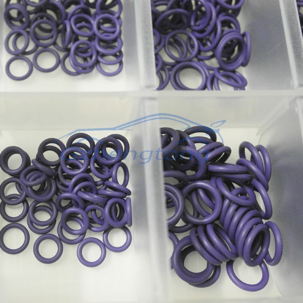 Purple 400Pcs HNBR Car Van Air Conditioning Rubber Washer O-Ring Seal Assortment Set Car AC Oring Kit (4)