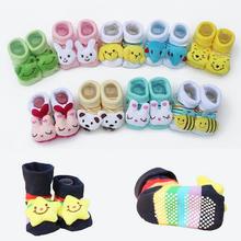 Baby Anti Slip Newborn 0-18Month Cotton Lovely Cute Shoes Animal Cartoon Slippers Boots Boy Girl Unisex Skid Rubber Sole Socks