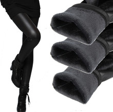 2015 botas de couro espessamento leggings calças skinny inverno quente calças de inverno calças para mulheres de alta qualidade