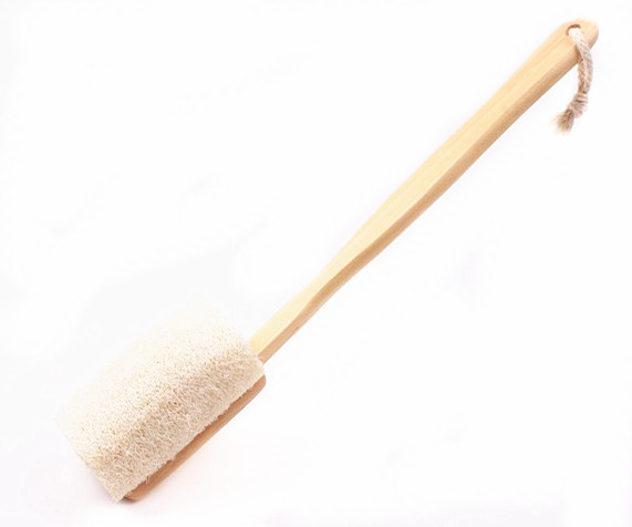 Detachable Wooden Handled Natural Sponge Loofah Back Scrubber Brush Bath Long Reach Shower