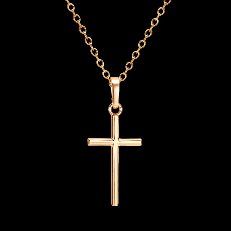 Cross Necklace Women Men Jewelry Wholesale Trendy 2 Colors 925 Sterling Silver 18K Real Gold Plated