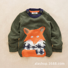 2016 new arrival autumn spring style babys boy sweaters long sleeve faswhion Sweater cartoon fox knitted cute baby boy clothing
