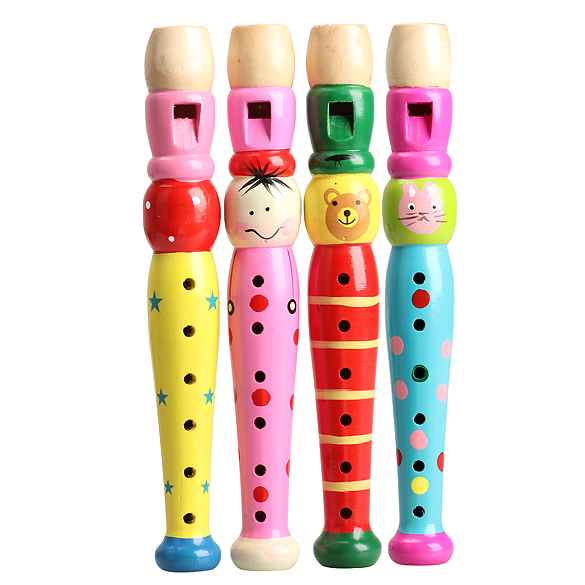 Wooden Plastic Kid Piccolo Flute Musical Instrument Early Education Toy NVP