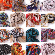 155 43cm New 2015 Spring Vintage Chiffon Scarves 63 Patterns Women Casual Print Lovely Bohemian Scarf