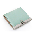 Imported Leather Solid Color Thin Wallet Women High Quality Genuine Leather Designer Small Money Clip Top