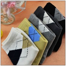 2 12 Years Spring Children Cotton Socks For Baby Boy Socks Diamond Lattice Autumn Kid In