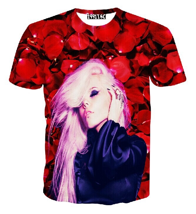 Unisex 3D T shirt Pink Hair Girl Print Cotton Tee Shirts Short Sleeve Casual Homme Loose