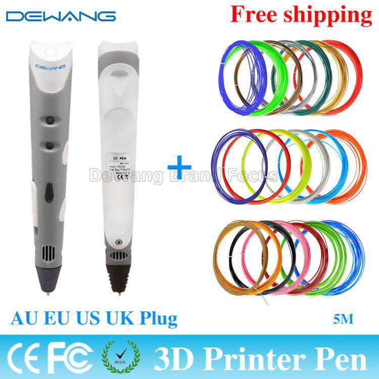 2016 DEWANG First Generation 3D magic pen With 20 Color 5M ABS Filament best 3d printer