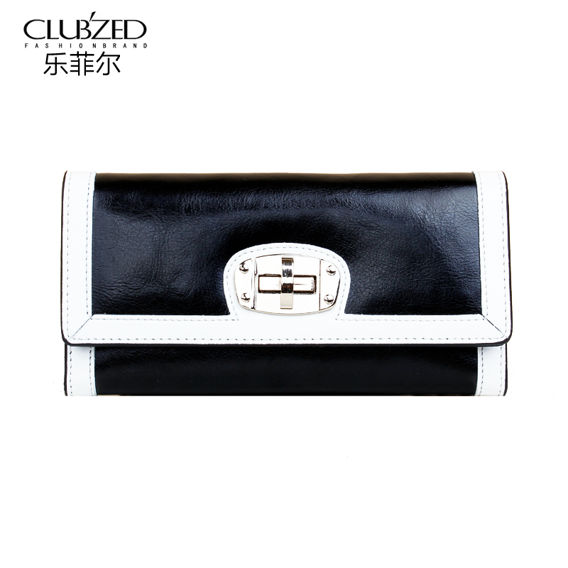 Clubzed2013 female wallet long design quality genuine leather wallet color block women's fashion wallet