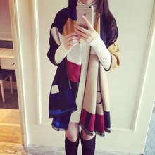Cotton Blends Plaid Winter Scarf Outside Women Shawl Tartan Pattern Neckerchief Warm Multi-Color Fashion muffler Scarves