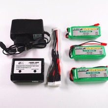 3pcs Polymer Lipo battery Rechargeable 11.1V 800mAh 20C and charger 3in1 cable for HM RC Car Airplane Helicopter Toy