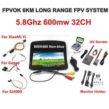 6km FPV Combo System Boscam 5.8Ghz 600mw Video Transmitter and Receiver Suit For SJ4/5/6000 Or Gopro 3 Compatible For DJI