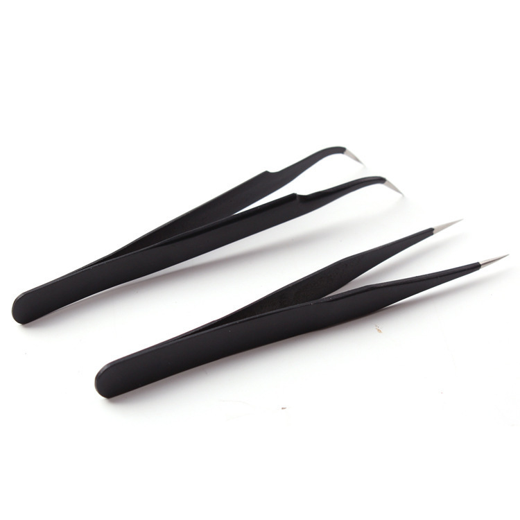 Free Shipping Straight & Curve Tweezers Eyelash Extension Tool Eyelash Makeup Beauty Stainless Steel Tweezers 2 pieces/set
