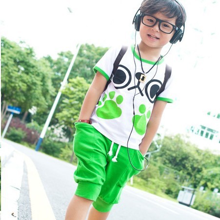 2014 summer clothing set clothing wholesale children sets boys and girls kids sports casual cotton suit 5sets/lot