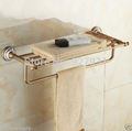 Free Shipping Wholesale And Retail Bathroom Linen Shelf Towel Rack Antique Brass Bath Organizer Storage