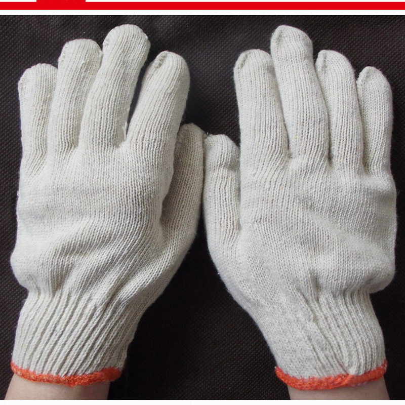 White Knitted Cotton Gardening Glove Work Protection Gloves personal protection business