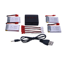 4 Pcs 3.7v 600mAh LiPo 4 in 1 USB Charger Set for Syma X5HC X5HW Quadcopter Remote Control Drone Model Spare Part Free shipping