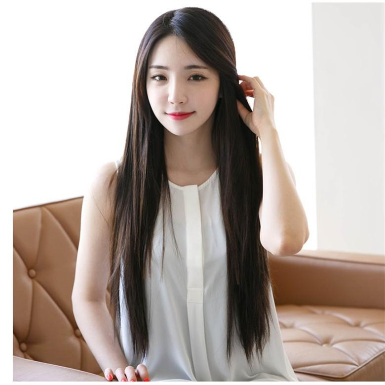 Black long hair cute
