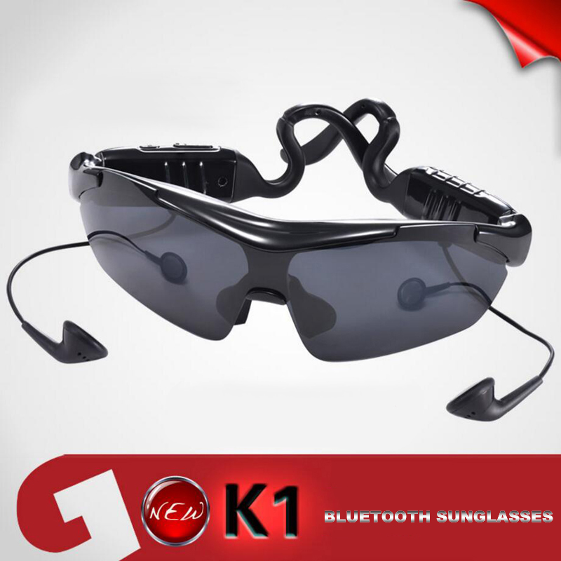 Fashion K1 Smart Bluetooth Sunglasses Glasses 2016 Hot Touch Function Sport Headset Headphone With 3lens Musin