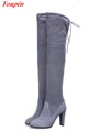 Real Sheepskin Boots Fashion Over The Knee Boots 2015 Gray Boots For Women Winter Boots Casual