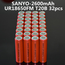 32pcs/lot 18650 Sanyo 2600 Original Sanyo 18650 2600mAh UR18650FM 3.7v Battery Li-ion Rechargeable Battery For Sanyo