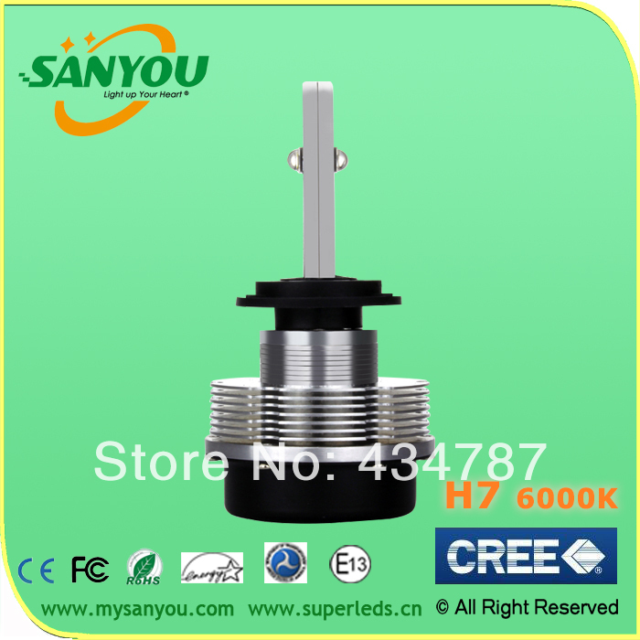 2 pcs/1 set h7 headlight 20W 2400lm 6000K cree quality chip for all cars Cruze Ford Focus